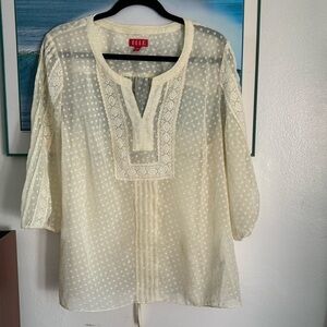 Vintage Elle boho wide sleeve blouse size xl